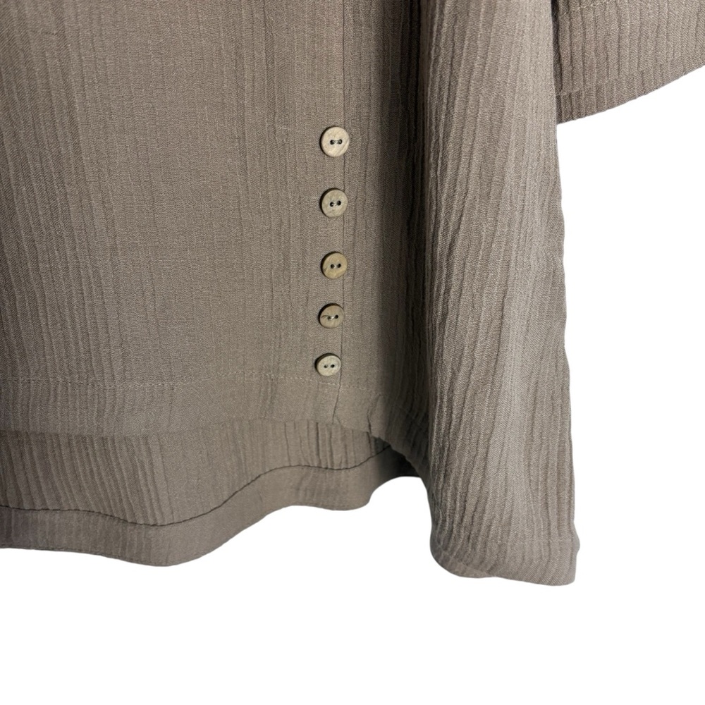 SOFT SURROUNDINGS Oceo Gauze Crinkle Boxy Fit Tunic in Taupe Size XL - Picture 5 of 10